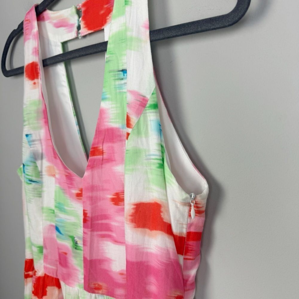 MM COUTURE | Watercolor Full Length Maxi Dress Back Cutout Women’s Size Medium - Picture 3 of 9